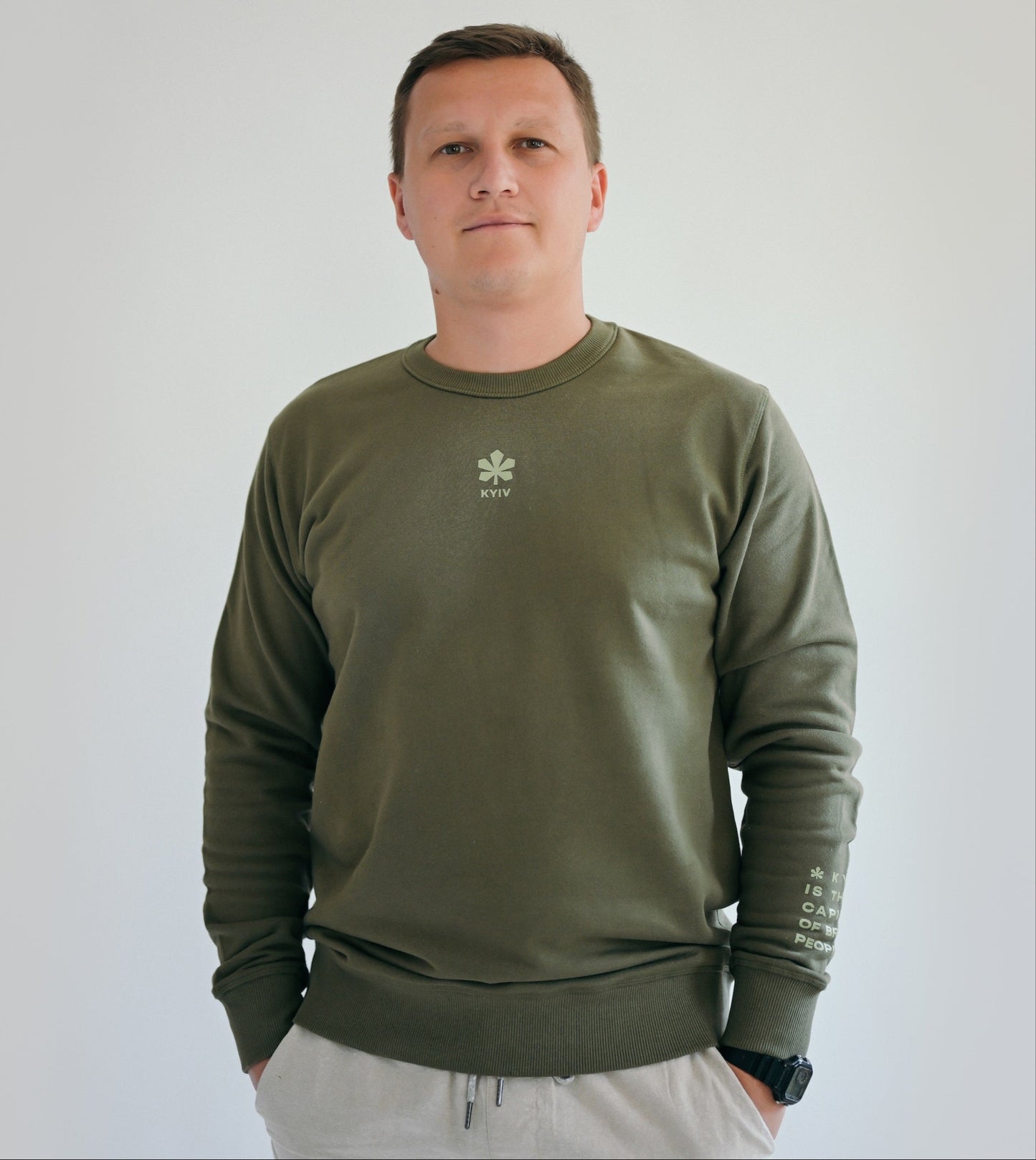 "Kyiv" Cotton Crewneck Sweatshirt